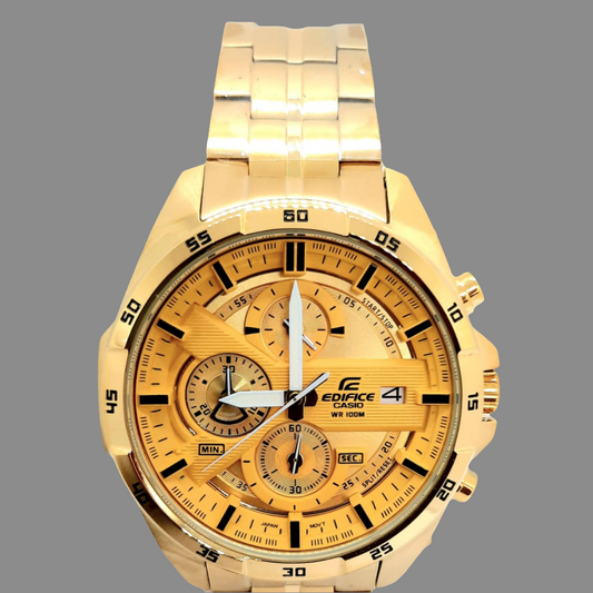 Golden Casio Edifice Chronograph Timepiece