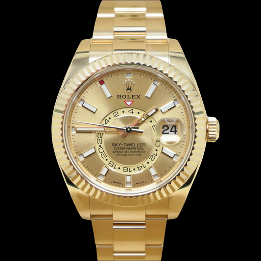 Automatic Rolex Sky-Dweller 42mm Yellow Gold Champagne